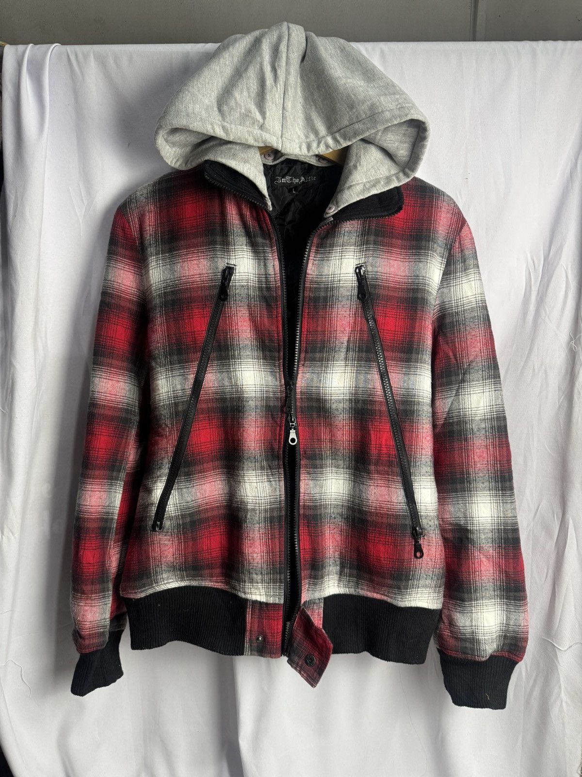 In The Attic Intheattic Plaid Jacket Removable Hoodie Size US L / EU 52-54 / 3 - 2 Thumbnail
