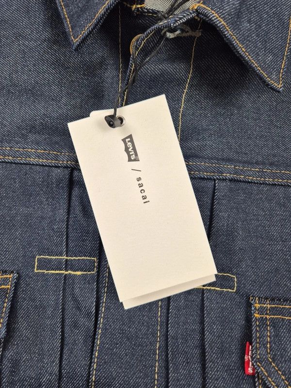 Levi's Levi's Sacai Men's Navy Blue Denim Trucker Jacket Size M Size US M / EU 48-50 / 2 - 7 Thumbnail