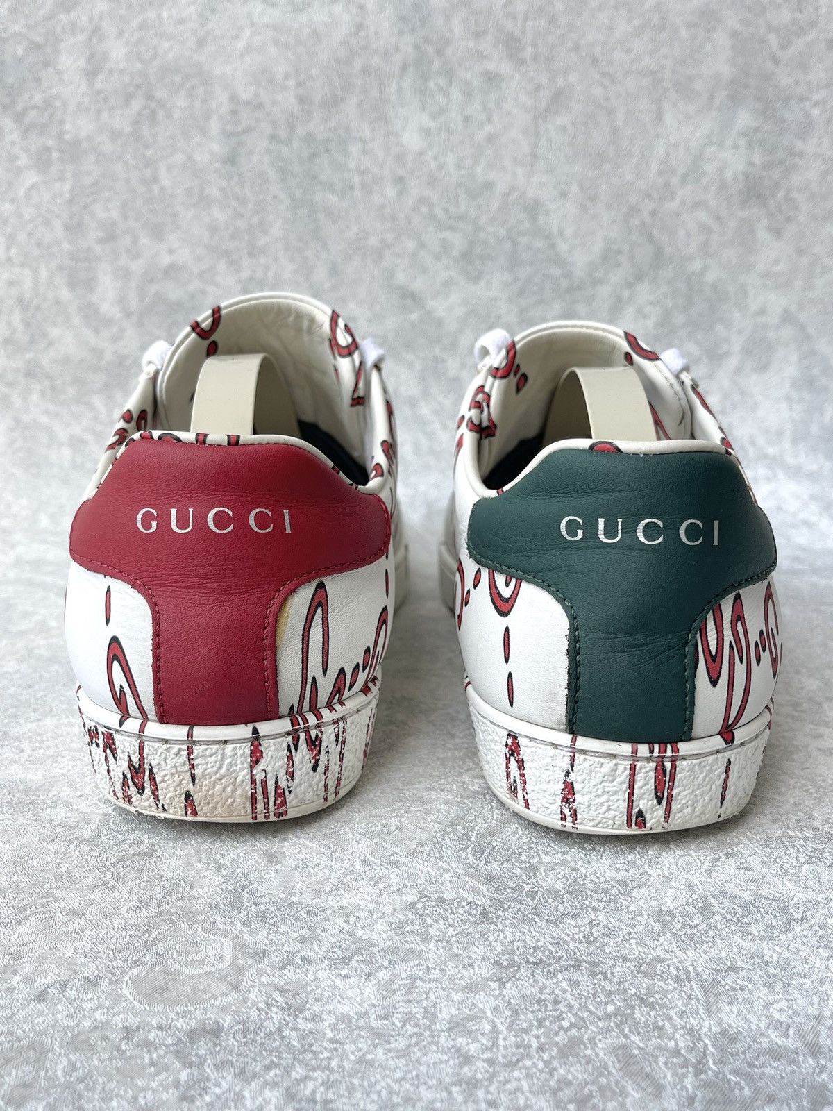 Gucci Gucci Ace Sneaker Ghost Graffiti Print Monogram Trainers Size US 6.5 / IT 36.5 - 11 Thumbnail