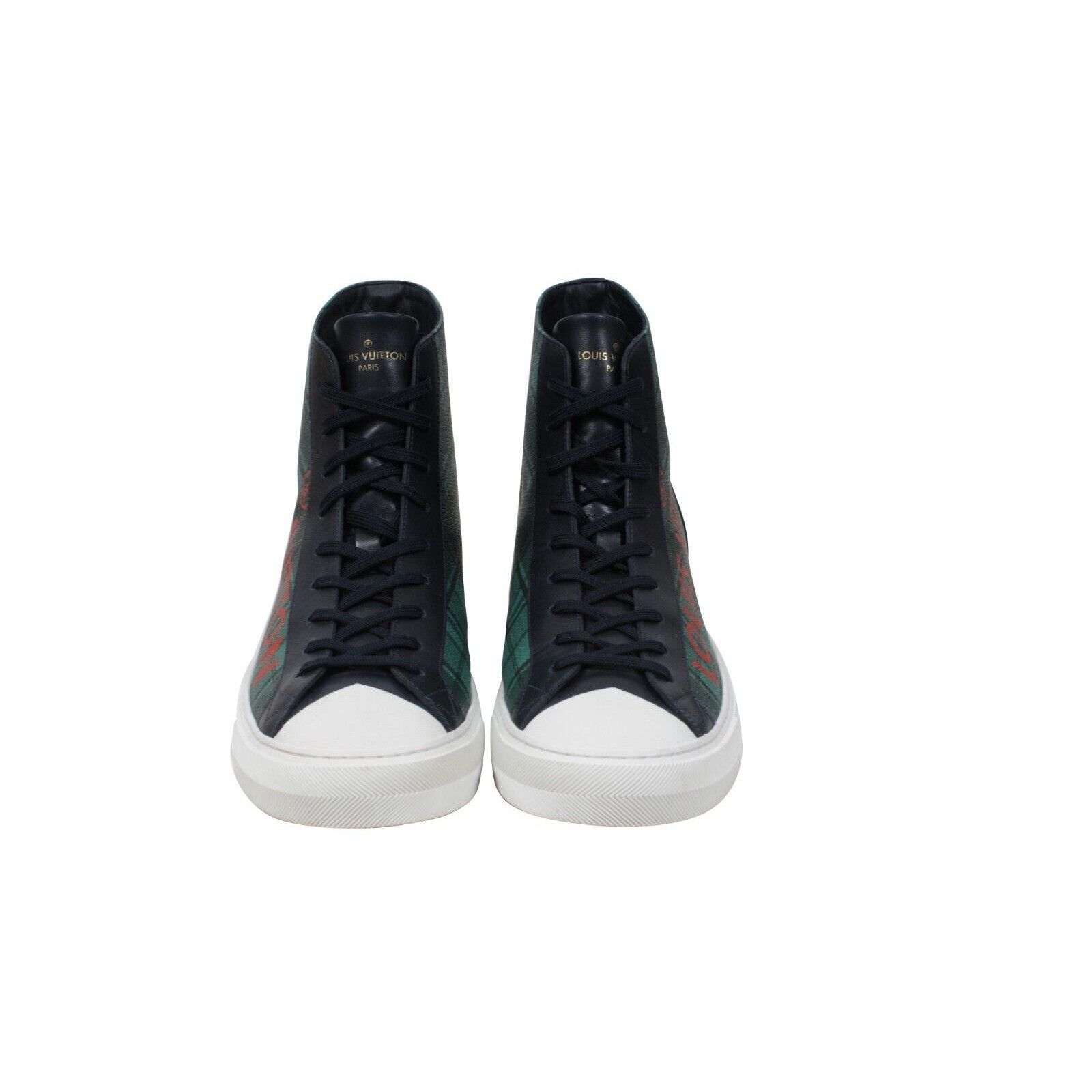 Louis Vuitton Tattoo Sneakers Green Plaid Size US 10.5 / EU 43-44 - 2 Thumbnail