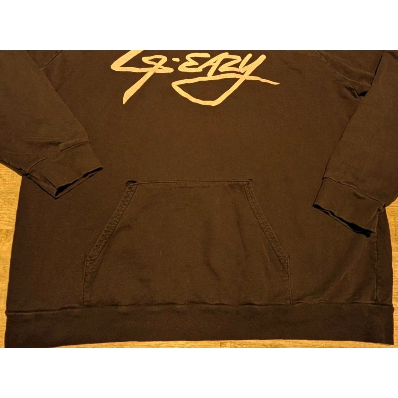 J Brand VINTAGE G-EAZY Brand HOODIE Sweatshirt Men XL Black Graphic Print Distressed Pockets Hooded Pullover Size US XL / EU 56 / 4 - 3 Thumbnail
