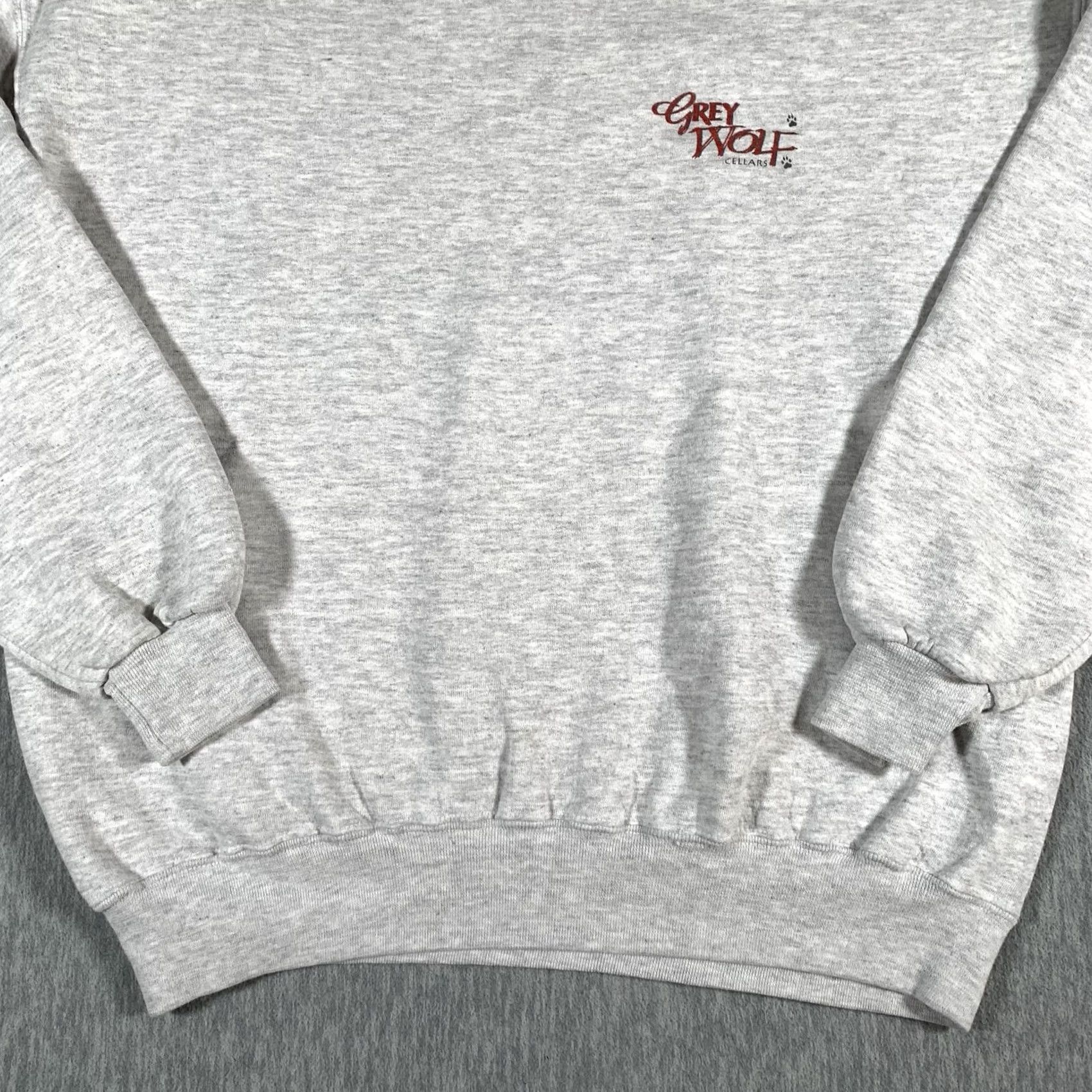 Jerzees VINTAGE Jerzees Sweatshirt Mens XL Gray Wolf Cellars 1993 Paso Robles Graphic Print—Back Print Wool? Size US XL / EU 56 / 4 - 3 Thumbnail