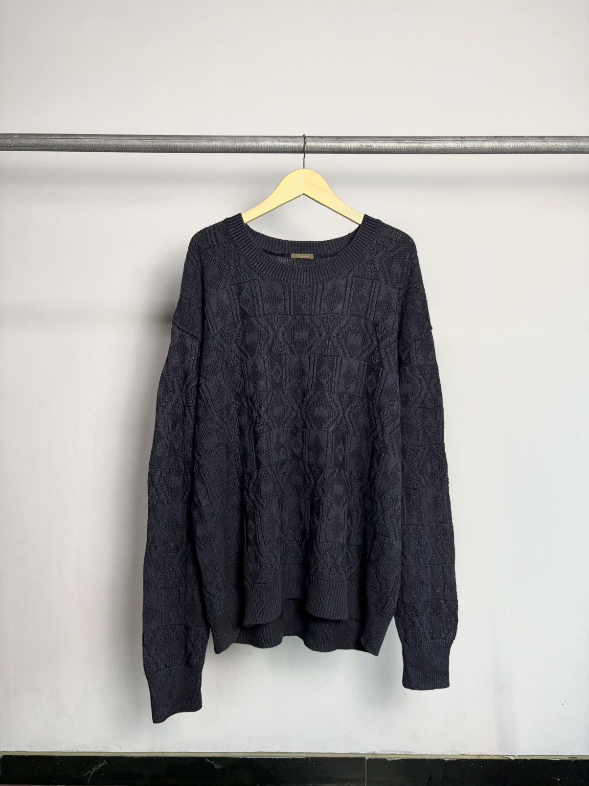 Yohji Yamamoto FREE TAX! Ys for men Patterned Knit Loose Sweater Size US L / EU 52-54 / 3 - 1 Thumbnail