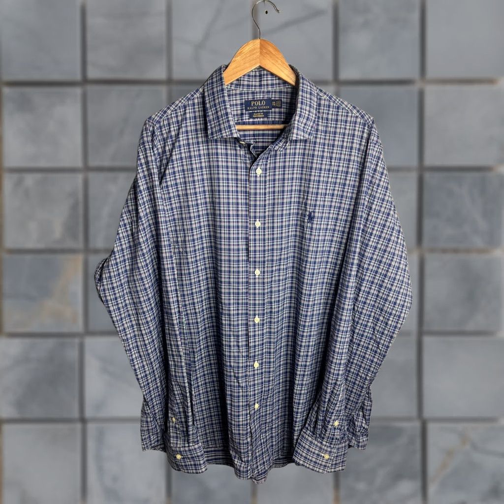 Polo Ralph Lauren Polo Ralph Lauren Mens 2XL Shirt Blue Plaid Performance Stretch Button Down Size US XXL / EU 58 / 5 - 1 Thumbnail