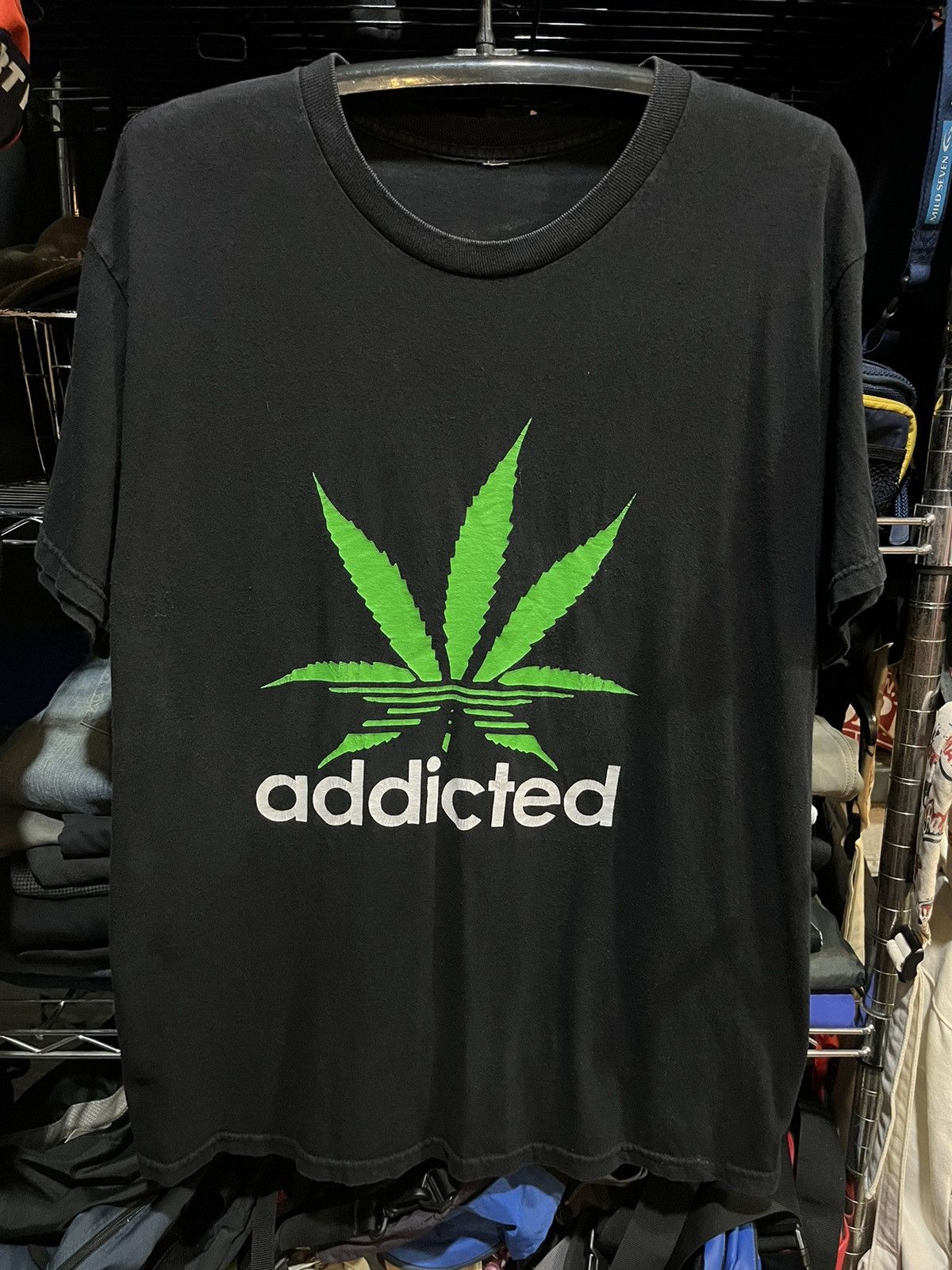 Vintage Addicted Weed Funny Parody Tee Size US L / EU 52-54 / 3 - 1 Thumbnail