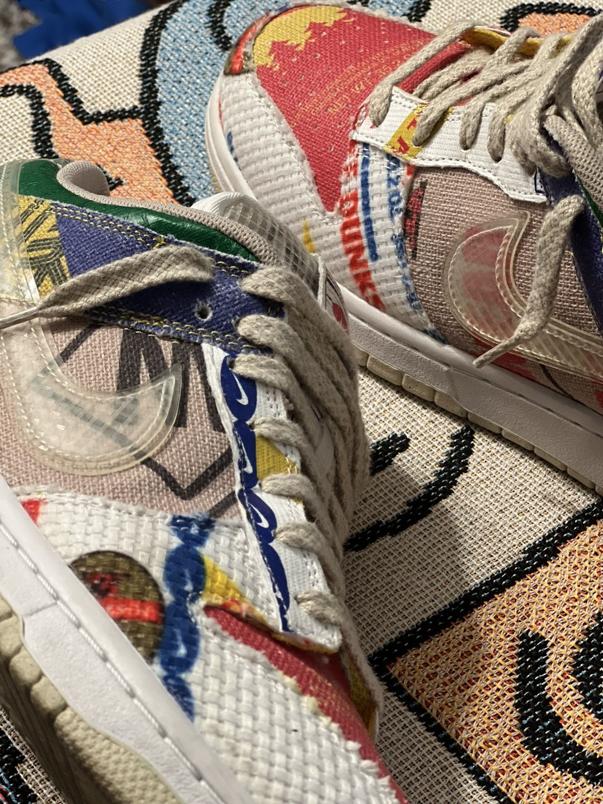 Designer × Nike × Vintage Dunk Low Patchwork Recycled material City Market Sz 11 Size US 11 / EU 44 - 2 Thumbnail