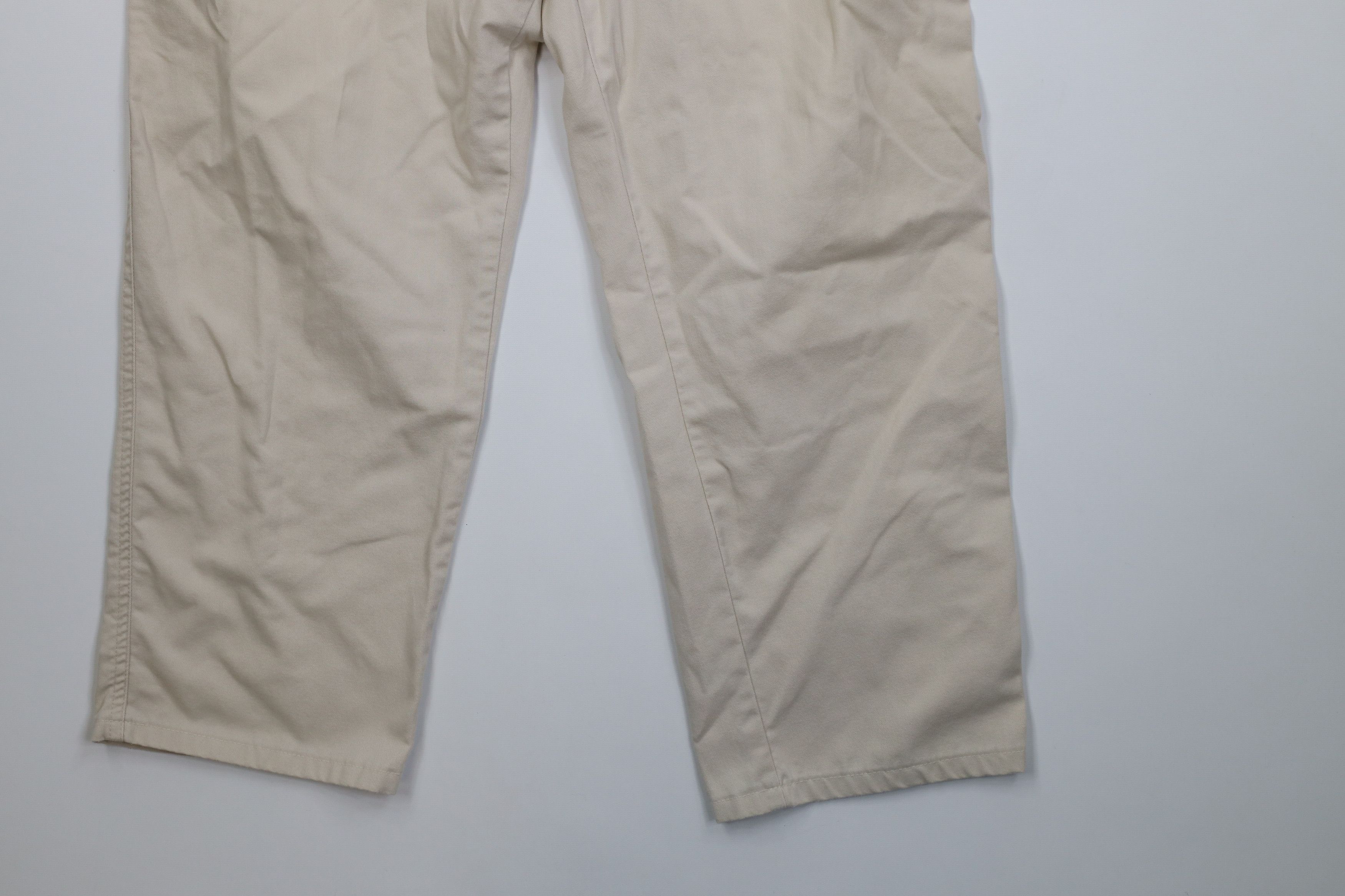 Lands' End Vintage 90s Lands End Wide Leg Twill Pants Beige Cotton USA Size US 38 / EU 54 - 5 Thumbnail