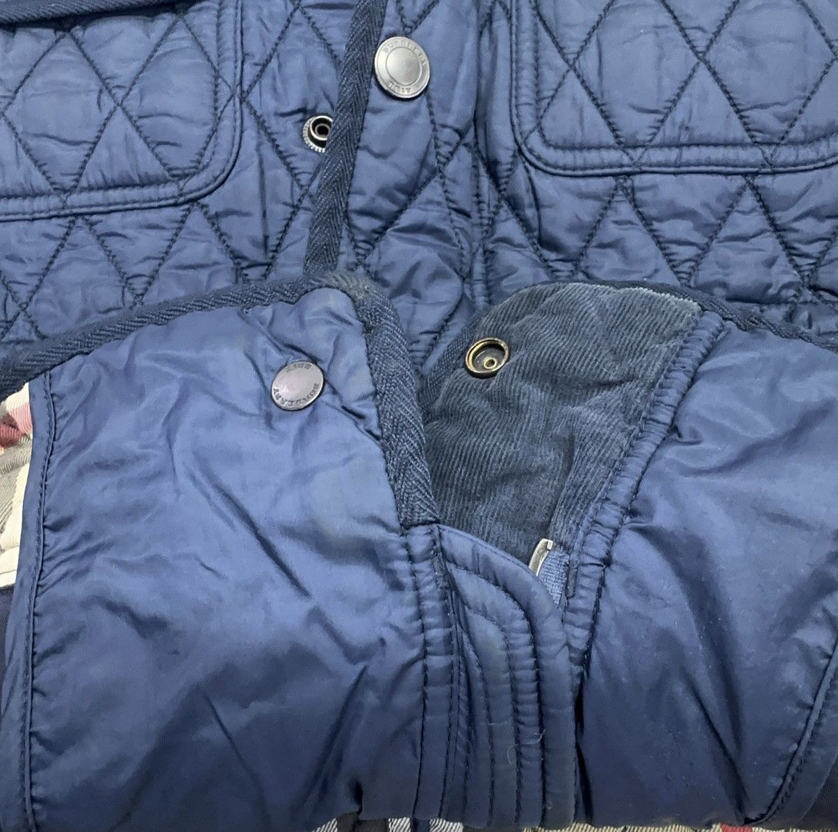 Burberry Brit Navy Blue Synthetic Quilted Russell Field Jacket Size US XS / EU 42 / 0 - 10 Thumbnail