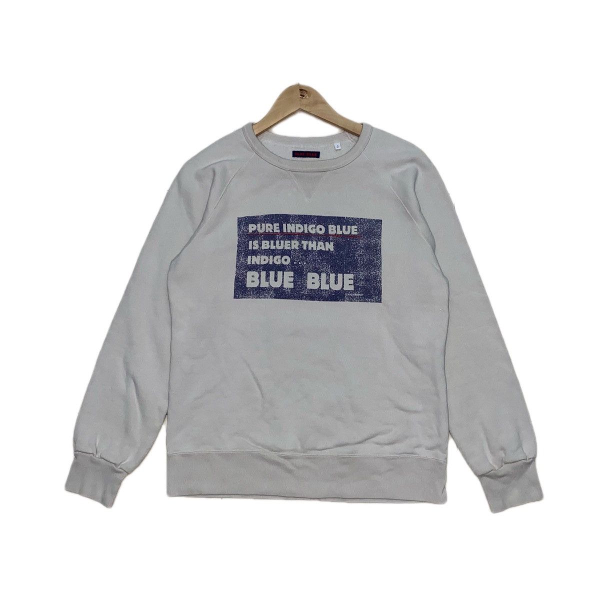 Blue/Blue Sweatshirt – Made in Japan-Front text print design
