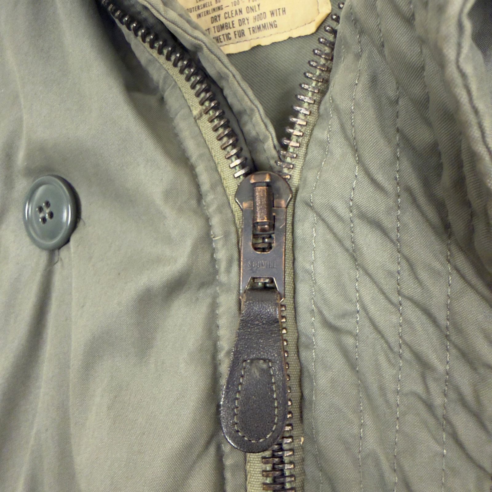 Vintage 70s N-3B Parka Quilted Green Military Coat Medium