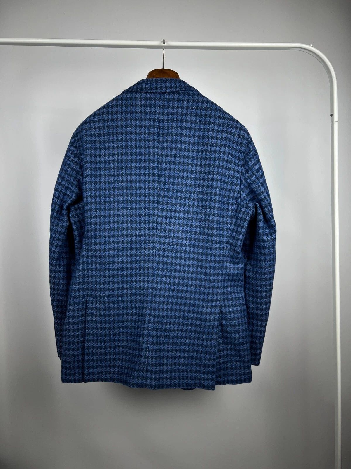 Boggi Milano Check Unlined Wool Blend Patch Pocket Blazer