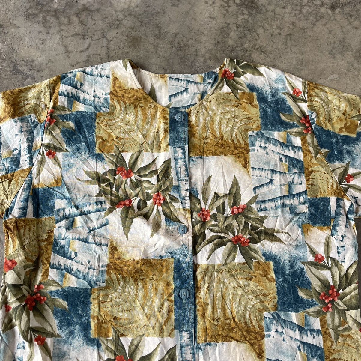 Japanese Brand × Vintage 🔥🔥Vintage Hawaiian Motive Beach Flora Buttons Shirts Size L / US 10 / IT 46 - 3 Thumbnail