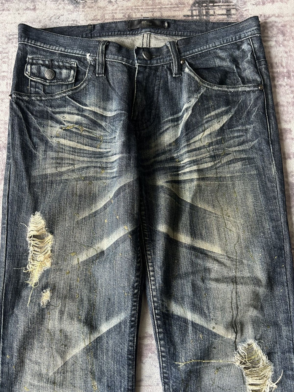 If Six Was Nine Midas Flared Punk Mudwash Jeans Size US 32 / EU 48 - 6 Thumbnail