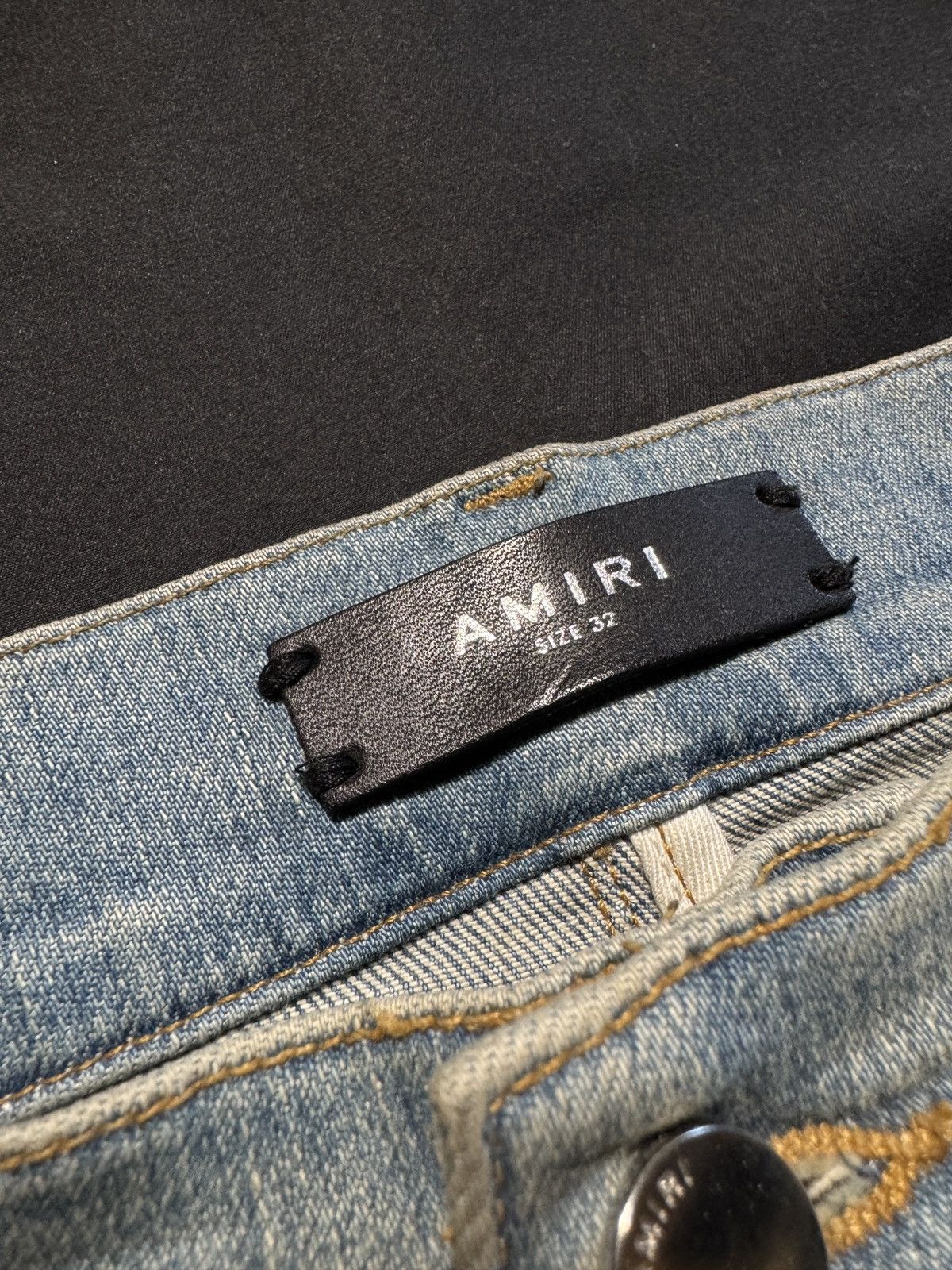 Amiri Amiri Mx1 LightWash Green Plaid Patch Jeans - Size 32 Size US 32 / EU 48 - 6 Thumbnail