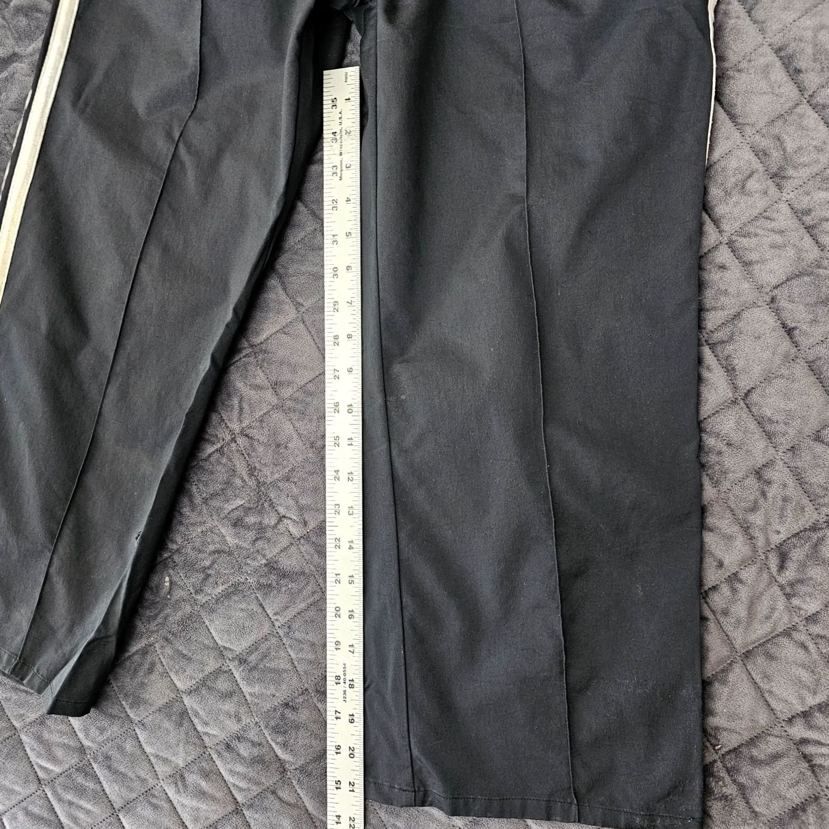 Express Express Cropped Pants Women’s M Black White Stripe Stretch Pull On Wide-Leg Casual Pants Size 32" / US 10 / IT 46 - 7 Thumbnail