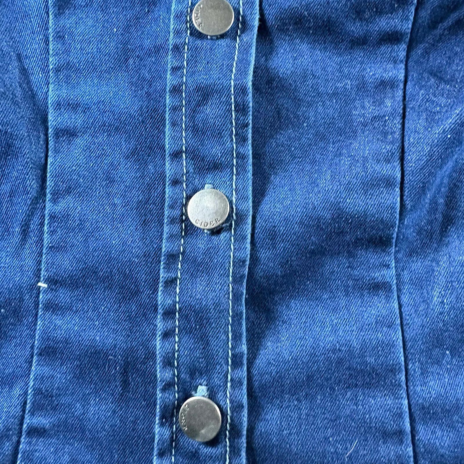 Cyderhouse Cider Denim Stand Collar Bell Sleeve Blouse Size XXS / US 00 / IT 34 - 5 Thumbnail