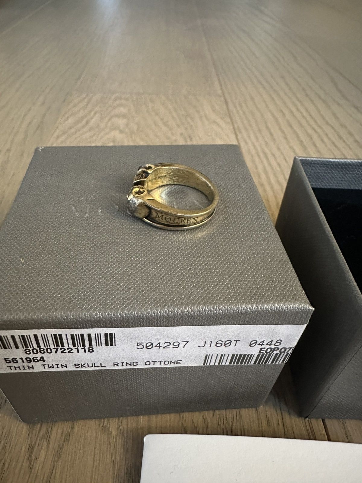 Alexander McQueen Gold Twin Skull Ring Size ONE SIZE - 5 Thumbnail