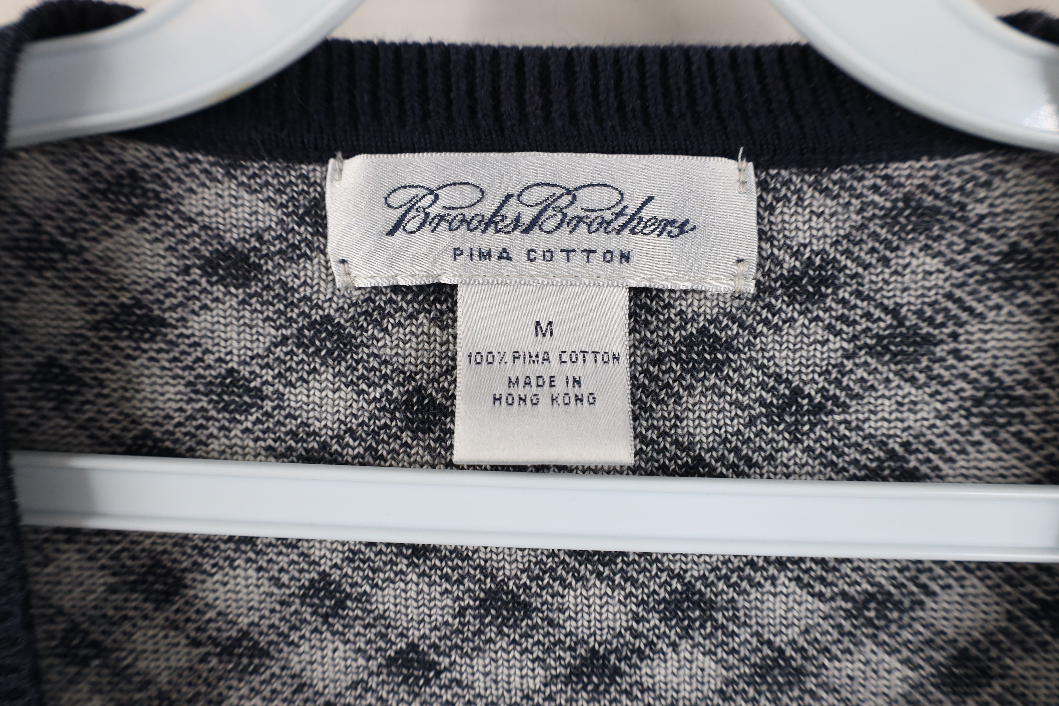 Brooks Brothers Vintage 90s Brooks Brothers Diamond Knit Cardigan Sweater Size M / US 6-8 / IT 42-44 - 4 Thumbnail