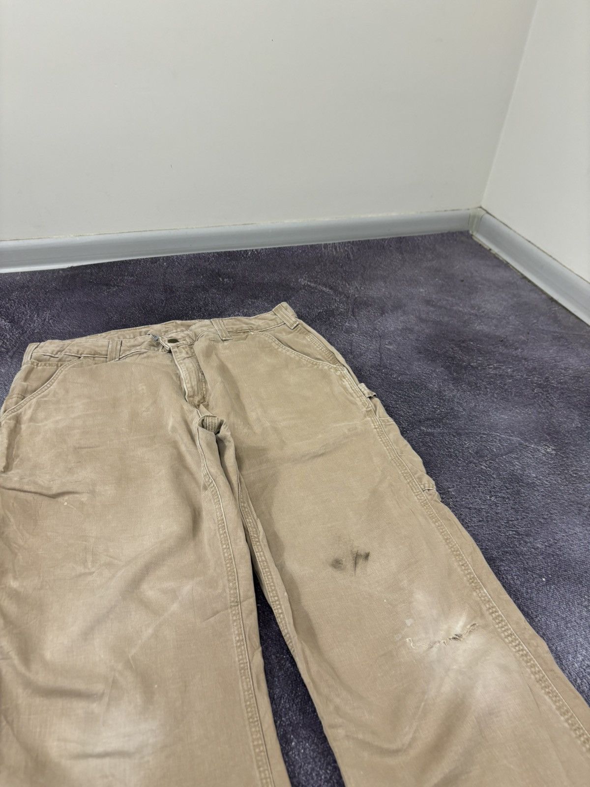 Carhartt Vintage Carhartt USA Cream Work Hype Baggy Carpenter Pants Size US 36 / EU 52 - 10 Thumbnail