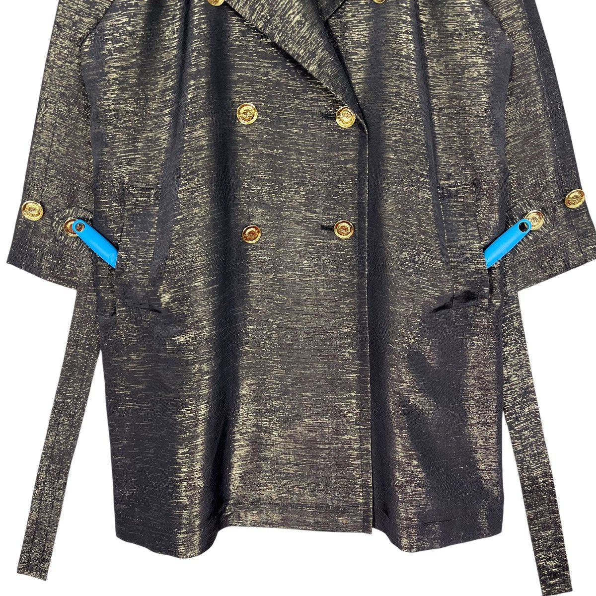 Designer × Yves Saint Laurent Vintage YSL Yves Saint Laurent Gold Weaving Trench Coat Size XS / US 0-2 / IT 36-38 - 5 Thumbnail