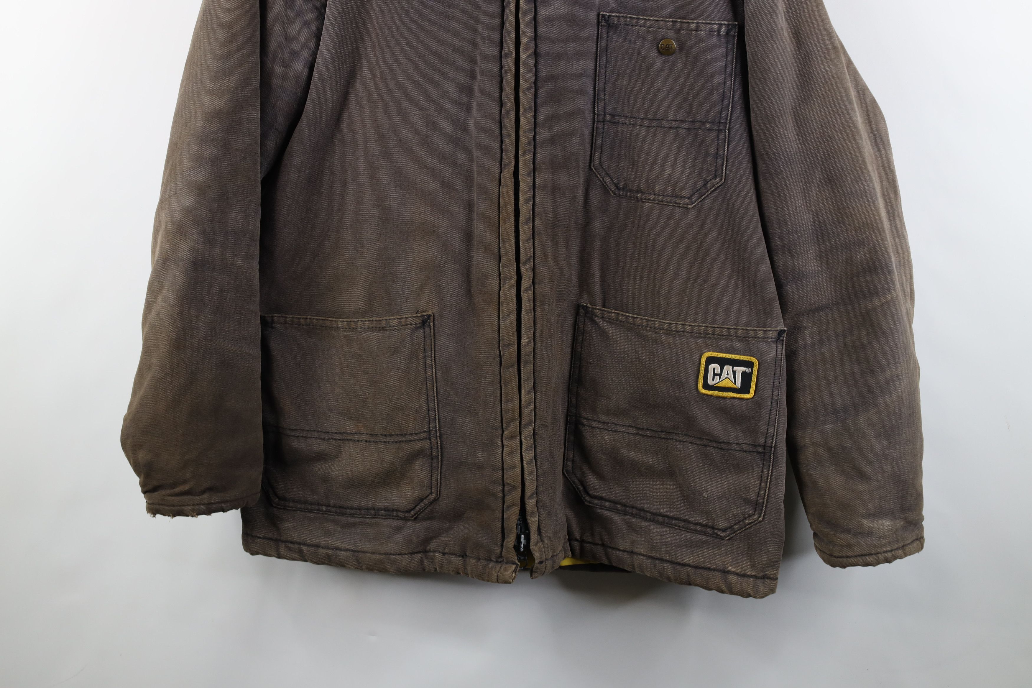 Caterpillar × Vintage Vintage 90s Cat Caterpillar Quilted Canvas Chore Barn Jacket Size US XL / EU 56 / 4 - 3 Thumbnail