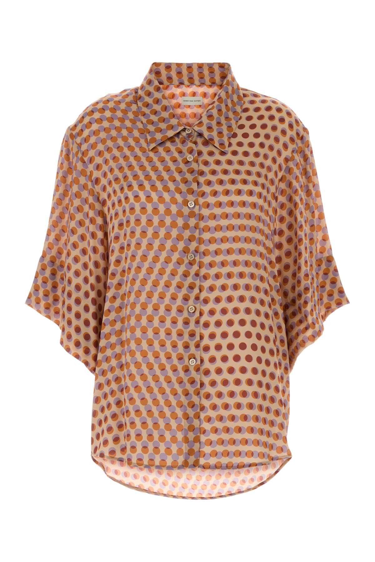 Dries Van Noten Printed Satin Clea Shirt Size L / US 10 / IT 46 - 1 Thumbnail