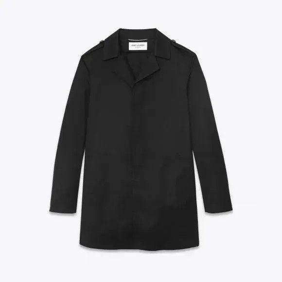 Saint Laurent Paris o1bcso1str1124 Buttoned Rain Coat in Black Size US XL / EU 56 / 4 - 1 Preview