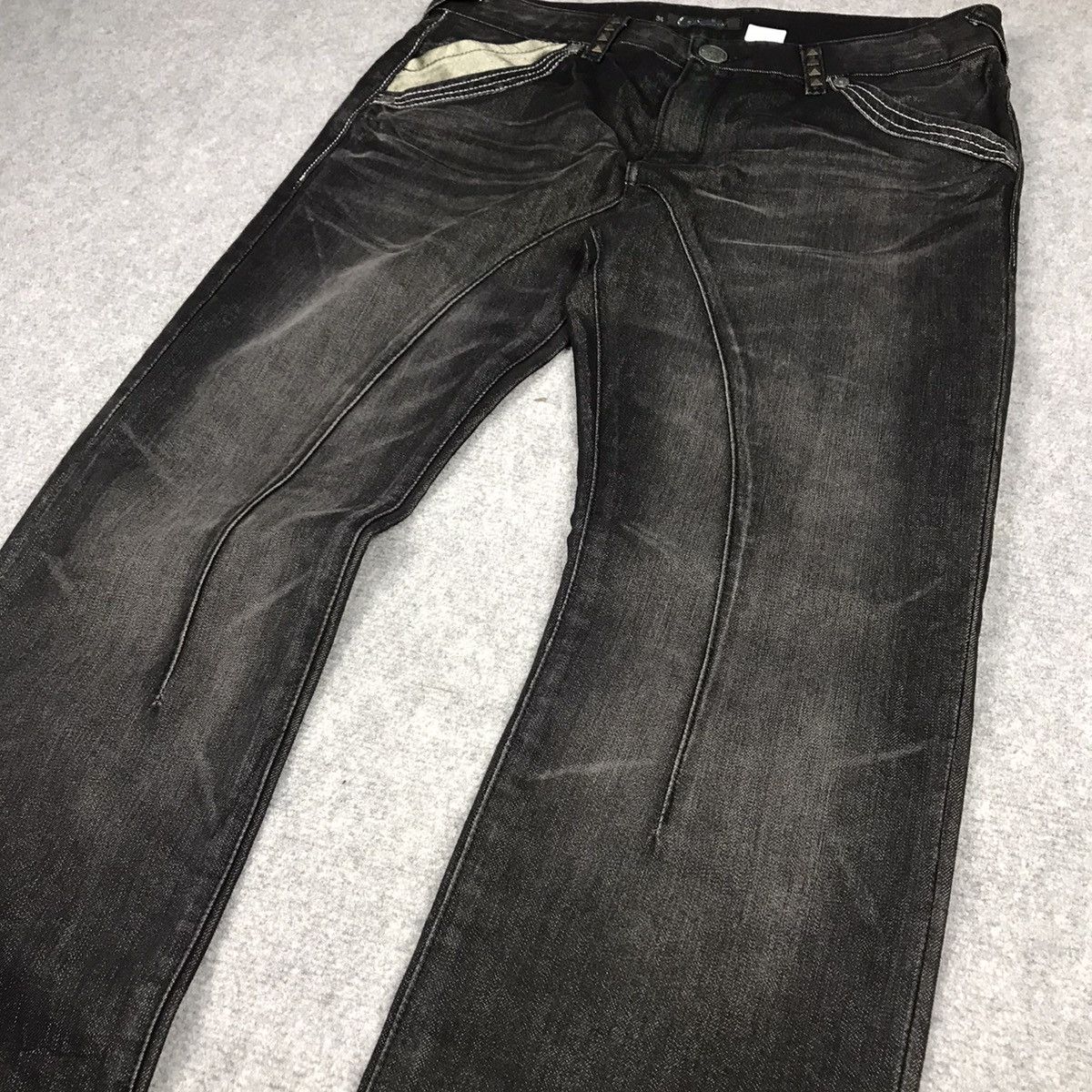 Japanese Brand 🔥SILVER MOON BLACK FADED DENIM PANTS Size US 33 - 4 Thumbnail