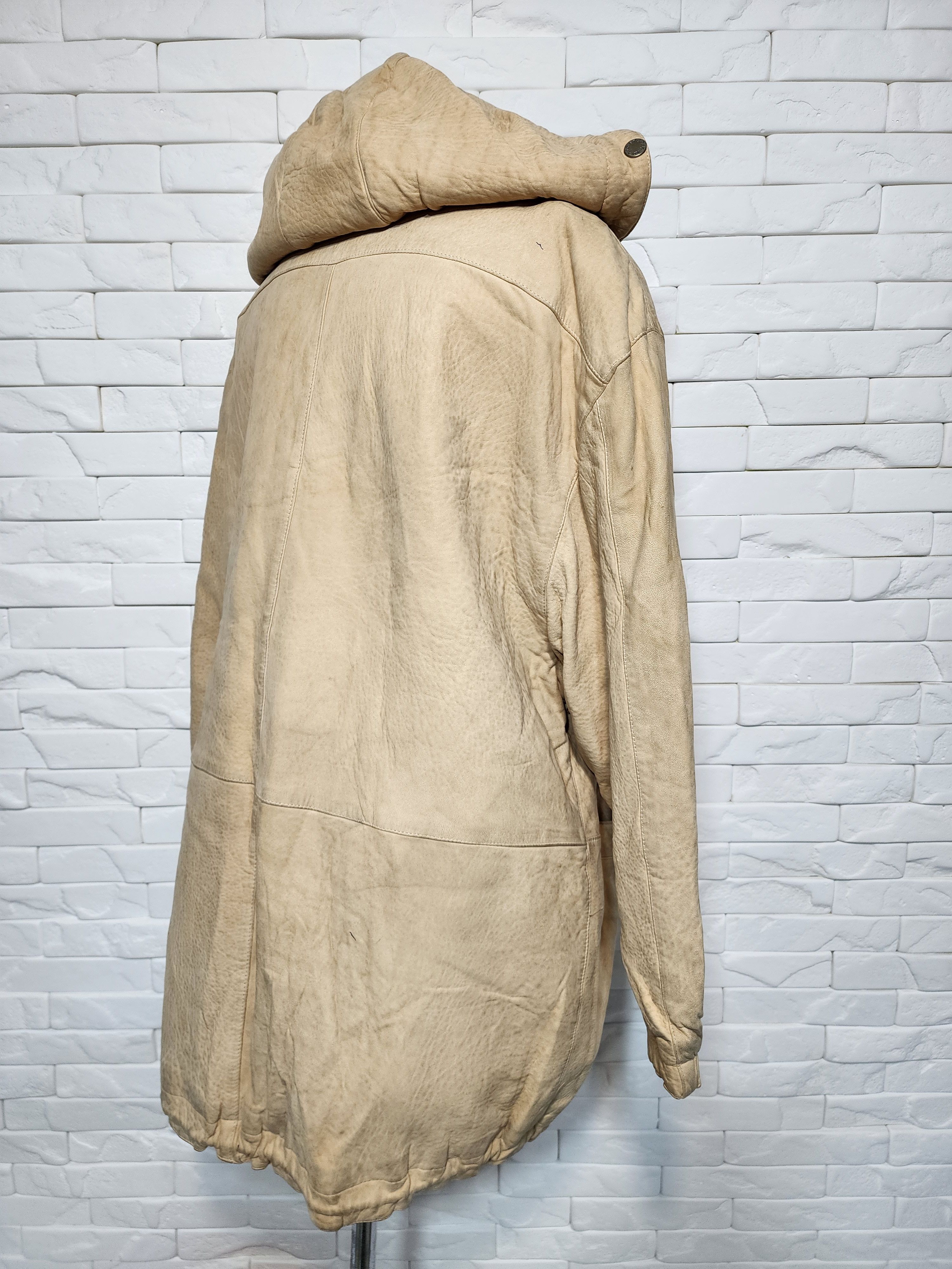 Genuine Leather Yellow Leather Hooded Jacket: Women's Leather Coat Size 3XL / US 20-22 - 5 Thumbnail