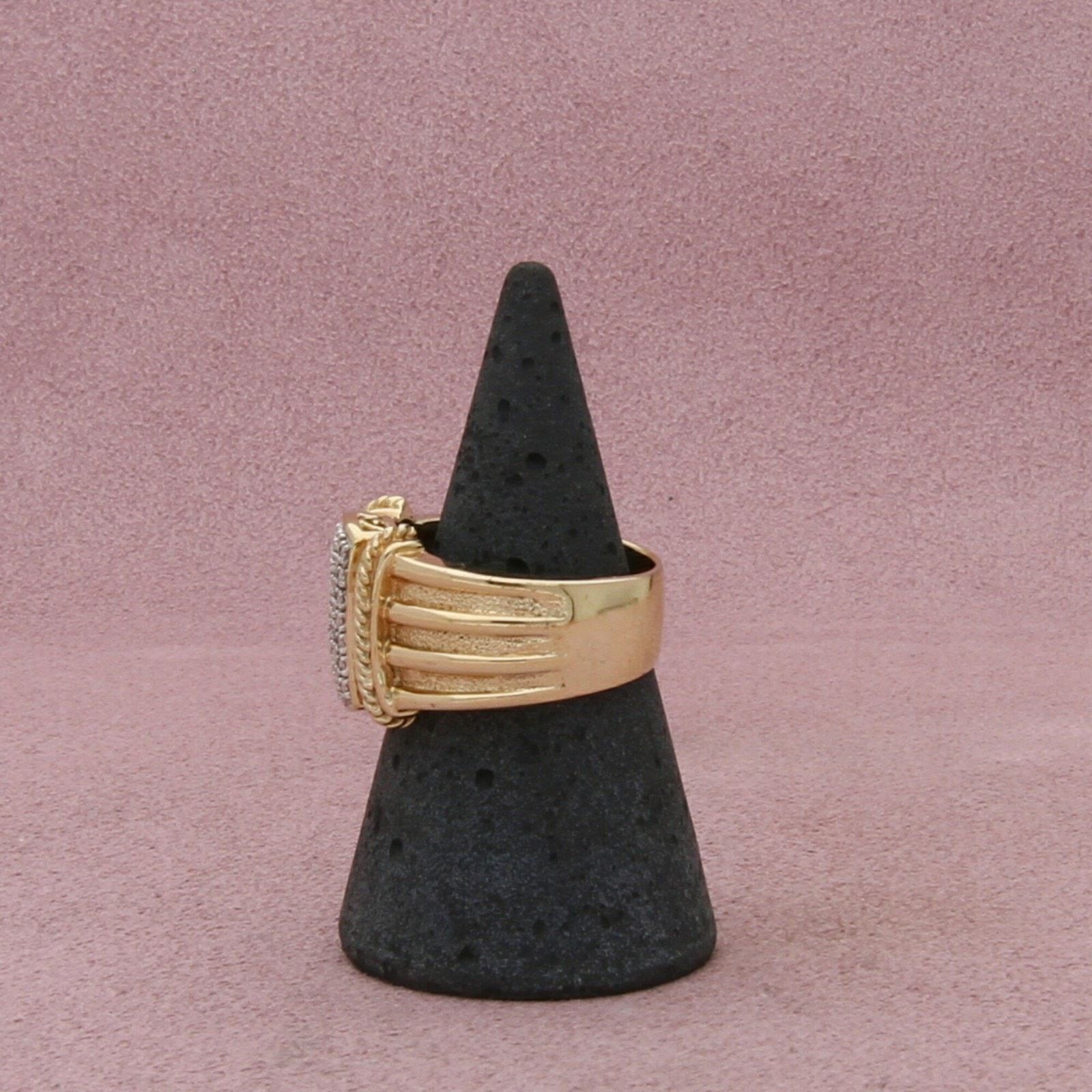 Sterling Silver sterling silver gold plate diamond chip ring size 7.75 Size ONE SIZE - 2 Thumbnail
