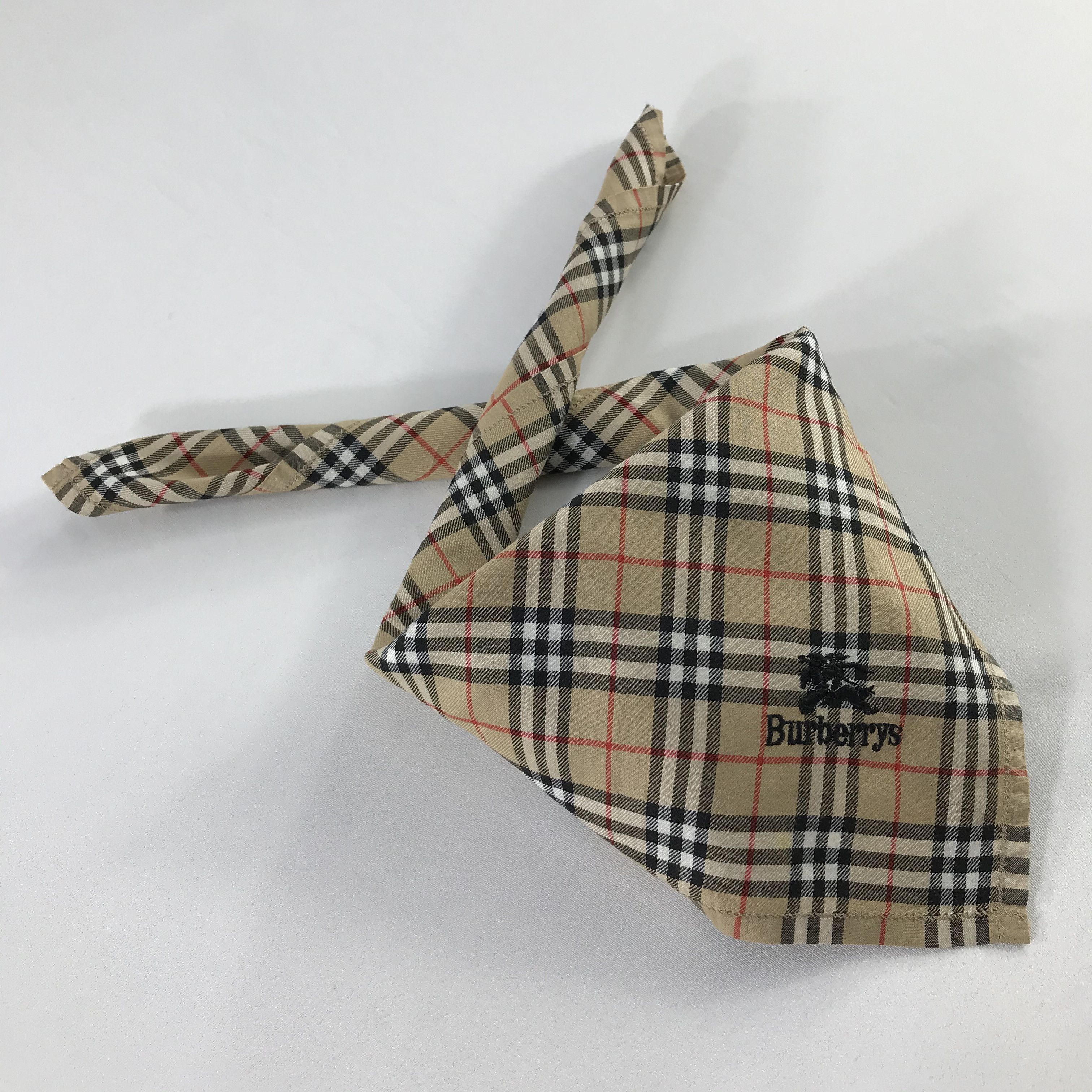 Burberry × Vintage Burberry Bandana / Handkerchief / Neckerchief - S959 Size ONE SIZE - 4 Thumbnail