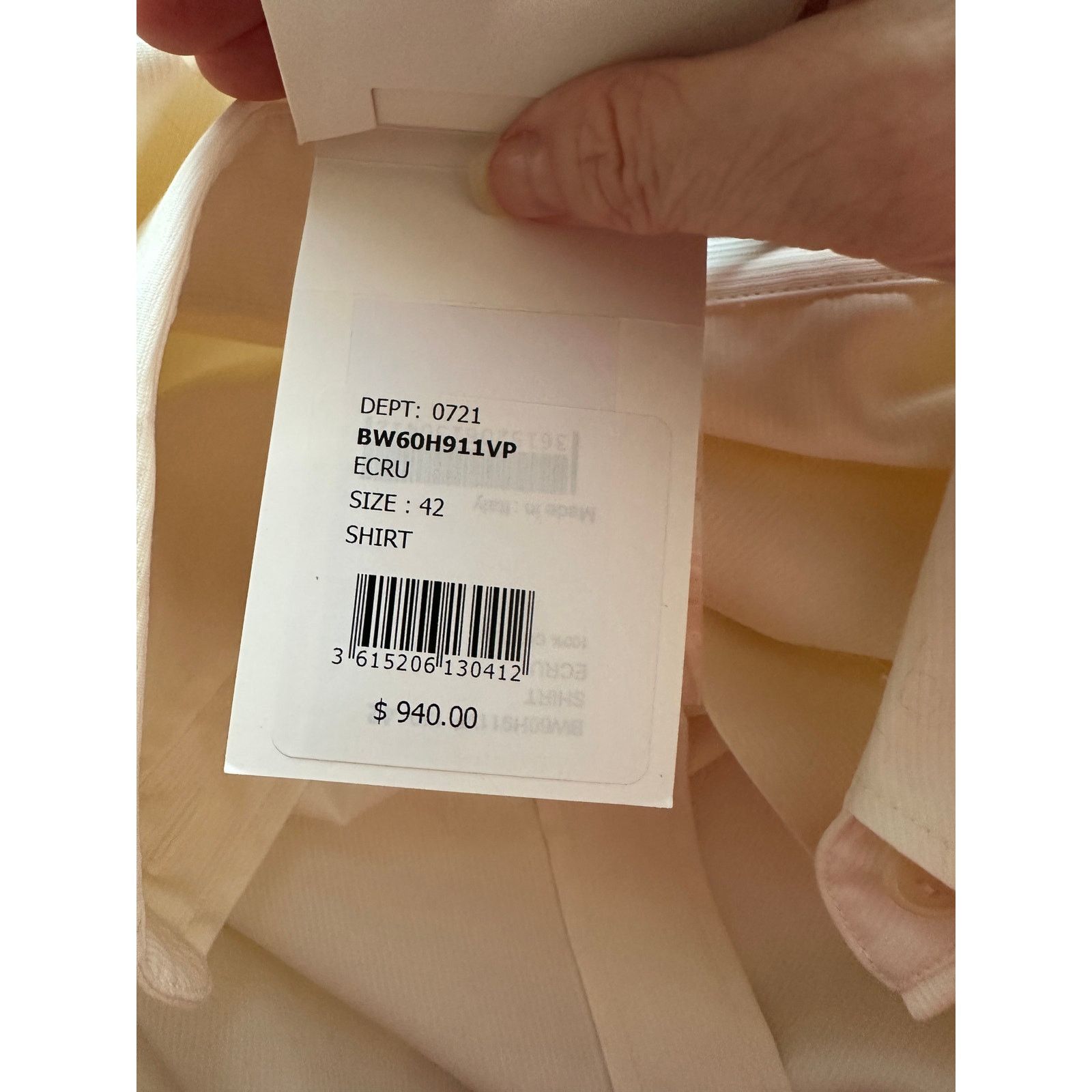 Givenchy NWT Givenchy Shirt Cream Mens US L Roll Tab Sleeves Size US L / EU 52-54 / 3 - 9 Thumbnail