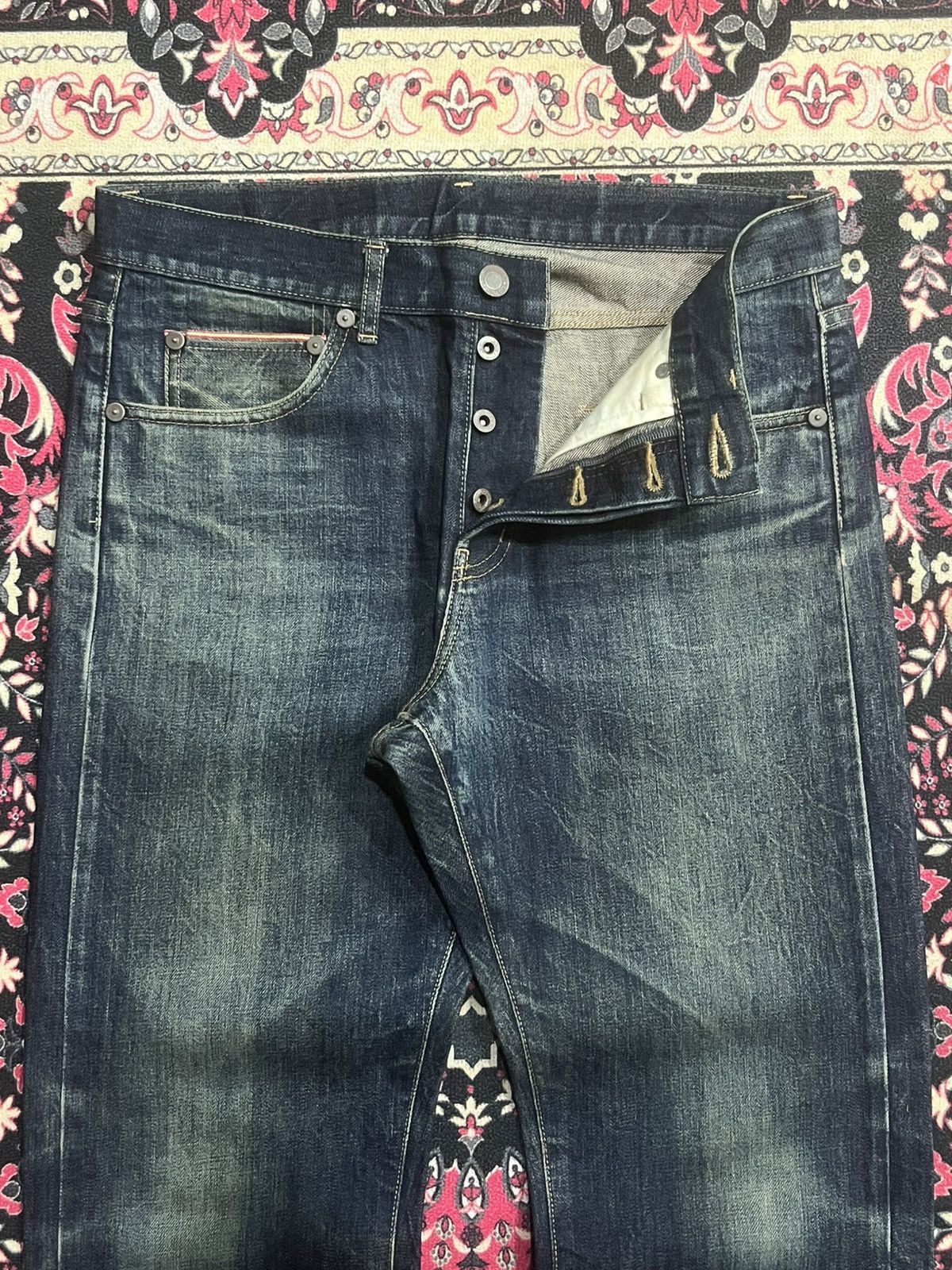 Takeo Kikuchi Vintage Takeo Kikuchi Dark Blue Faded Washed Selvedge Jeans Size US 32 / EU 48 - 5 Thumbnail