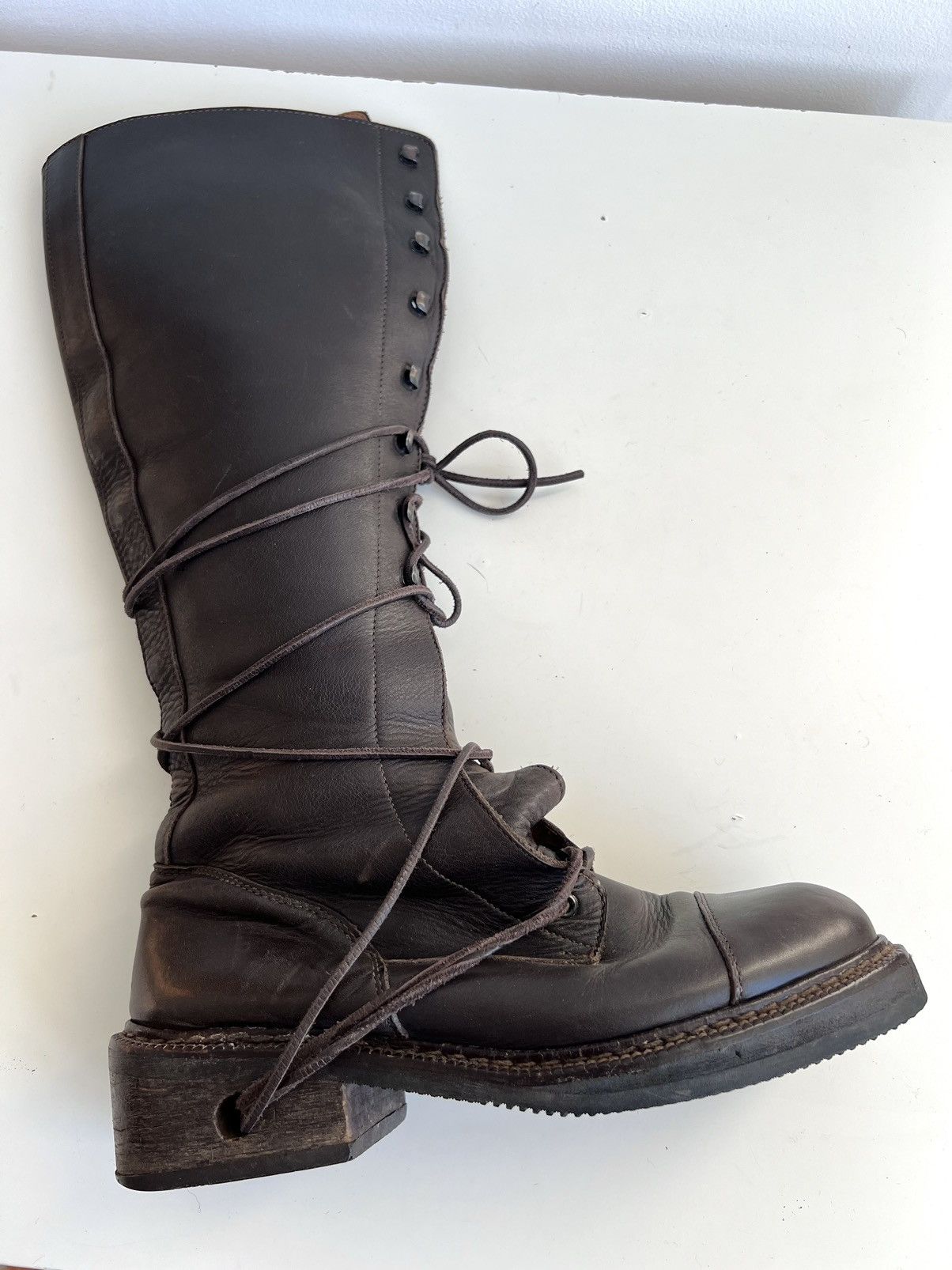 Dirk Bikkembergs Dirk Bikkembergs??? SAMPLE Wooden Heel Knee Boots Size US 11 / IT 41 - 10 Thumbnail