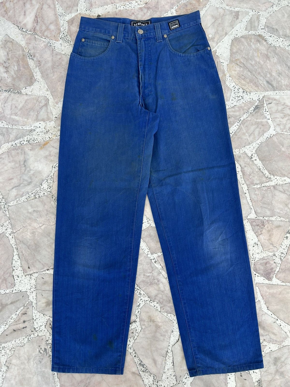 Versace Jeans Couture Vintage Pants Blue Stripe