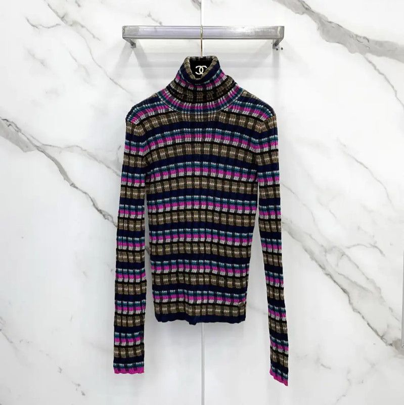 Chanel Chanel Colorful Wool Turtleneck Sweater 0089 Size S / US 4 / IT 40 - 1 Thumbnail