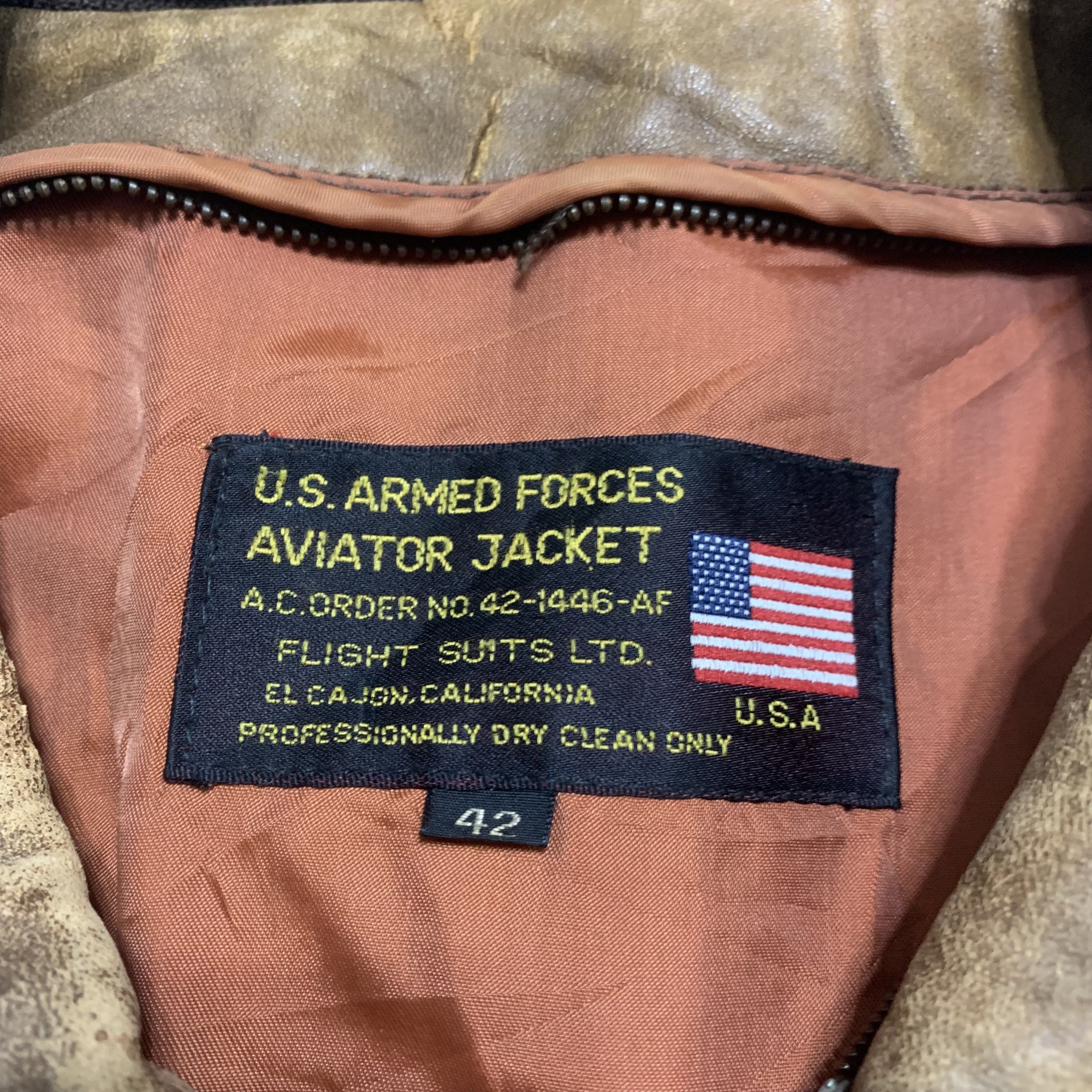 Vintage Vintage 80s US Armed Forces Flight Aviator Leather Jacket Size US L / EU 52-54 / 3 - 6 Thumbnail