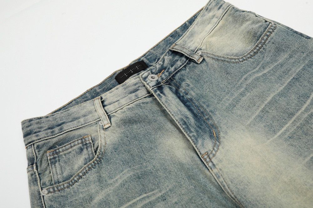 Jean Men's casual punk distressed tie-dye washed gradient jeans Size US 32 / EU 48 - 3 Thumbnail