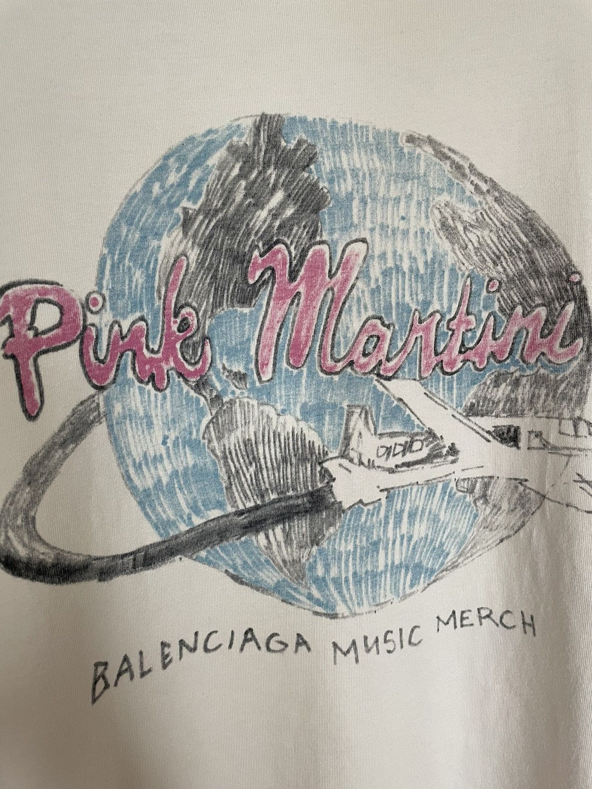 Balenciaga Balenciaga Pink Martini White Long Sleeve T-shirt Size US M / EU 48-50 / 2 - 8 Thumbnail