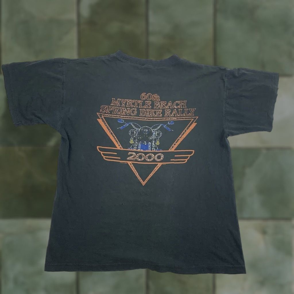 Thrasher VINTAGE Myrtle Beach Spring Bike Rally T Shirt Adult Large Black 2000 Thrashed Size US L / EU 52-54 / 3 - 1 Thumbnail