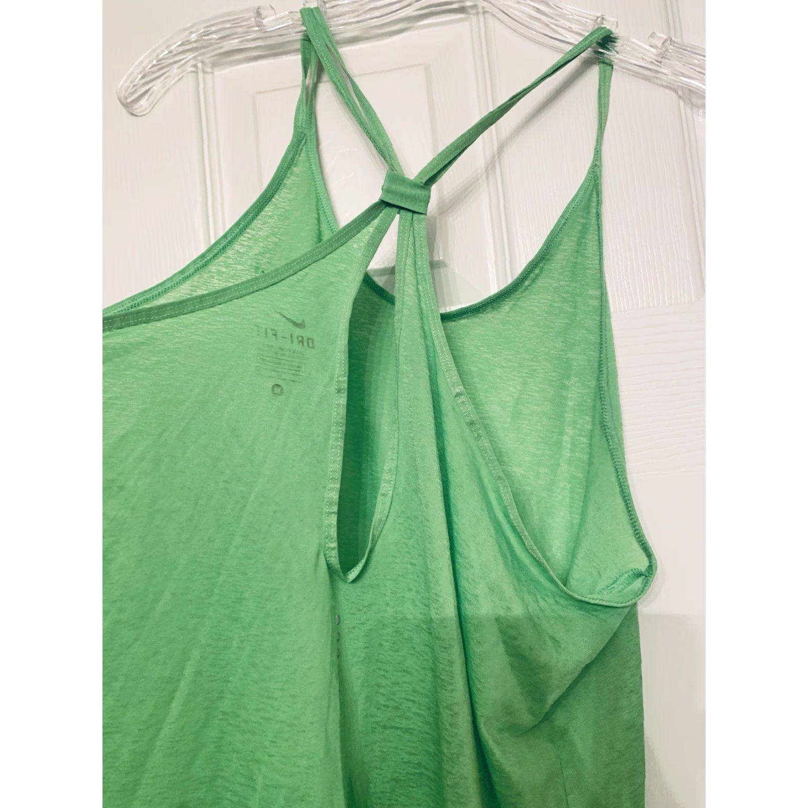 Nike Nike Dri-Fit Women's Racer Strappy Breeze Lightweight Tank Green M Shirt Women Sleeveless Activewear Size ONE SIZE - 6 Thumbnail