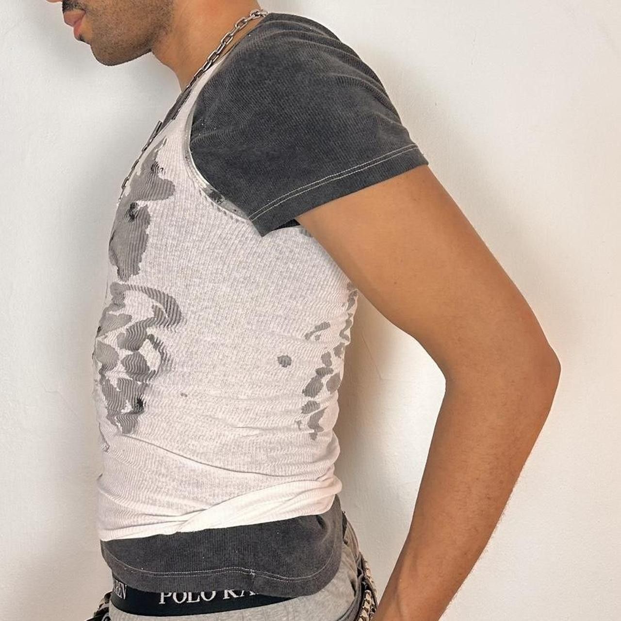 Hanes ASTROBOI* 'Smudge' White & Grey Print Tank Top - Small Size US S / EU 44-46 / 1 - 5 Thumbnail