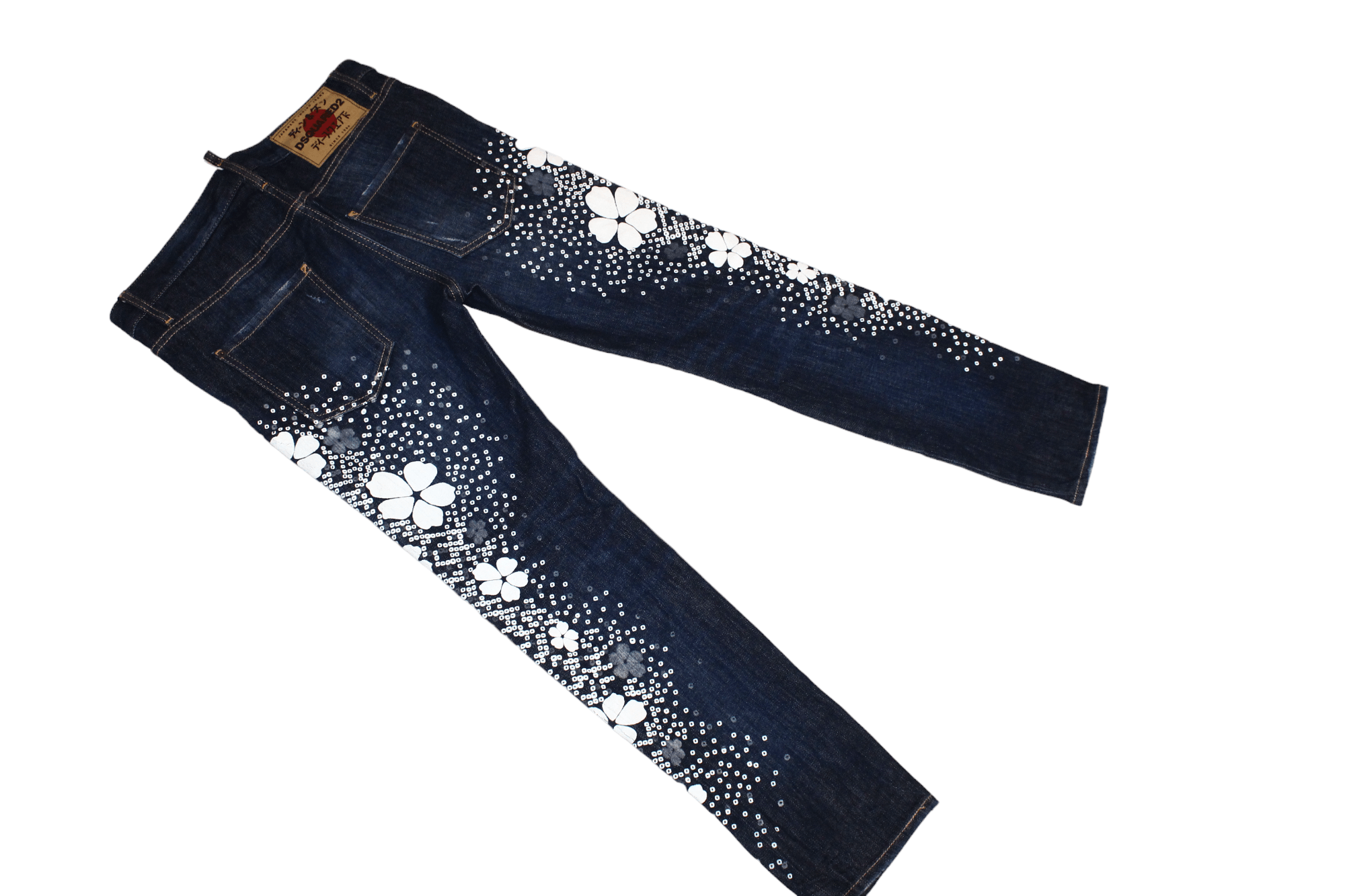 Dsquared2 Dsquared2 Skinny Tapered Floral Japanese Indigo Jeans Size US 32 / EU 48 - 7 Thumbnail