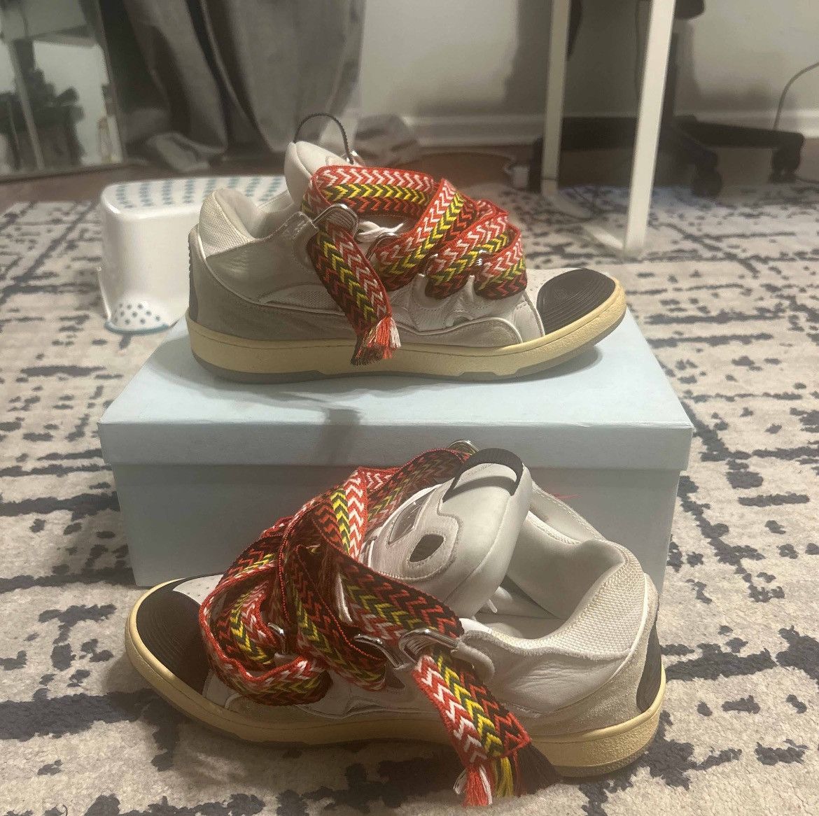 Lanvin Lanvin Curb White & Grey leather Size US 11 / EU 44 - 1 Thumbnail