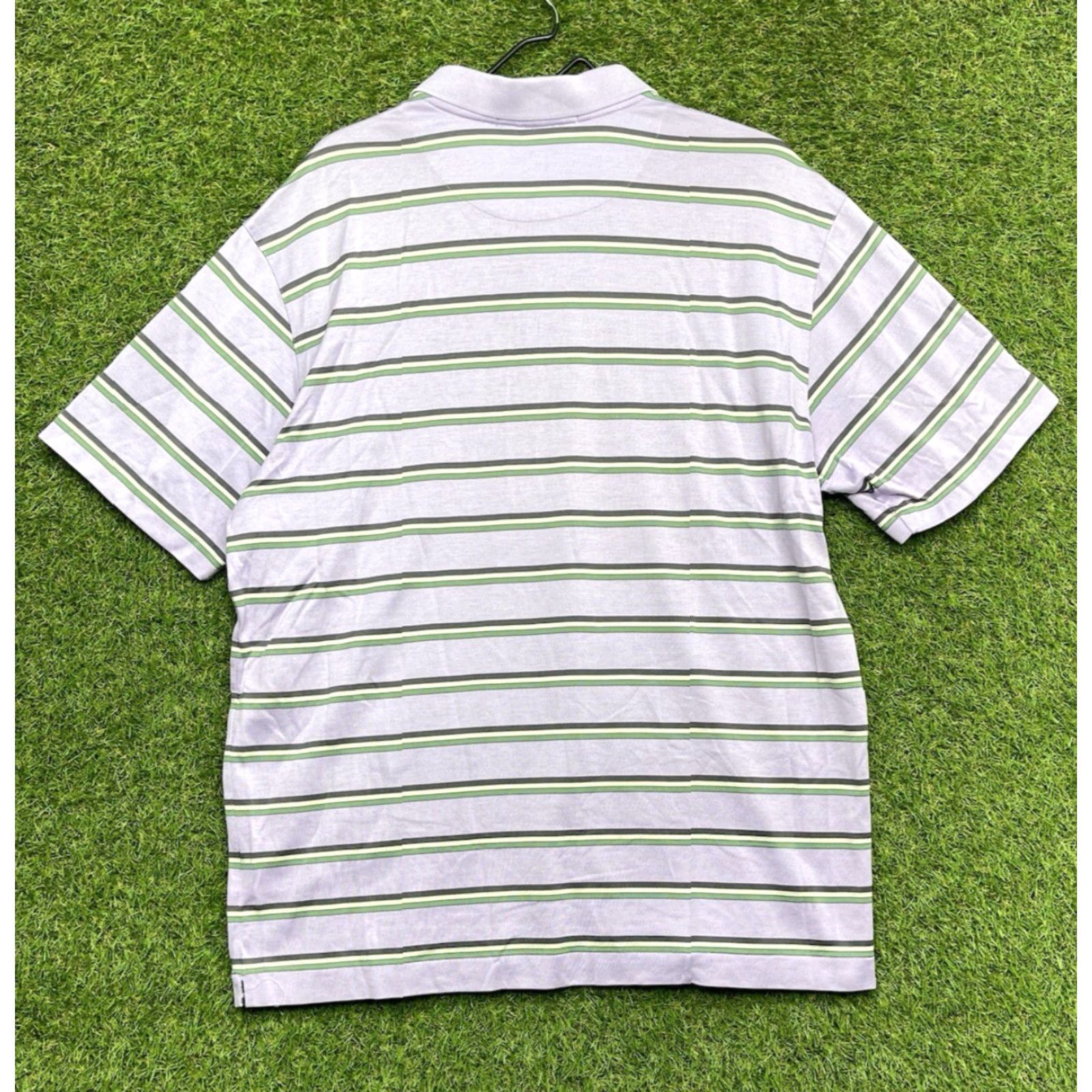 Nike Nike Polo Shirt Mens Large Striped Purple Golf Outdoor Beach Comfort Tiger Woods Size US L / EU 52-54 / 3 - 3 Thumbnail