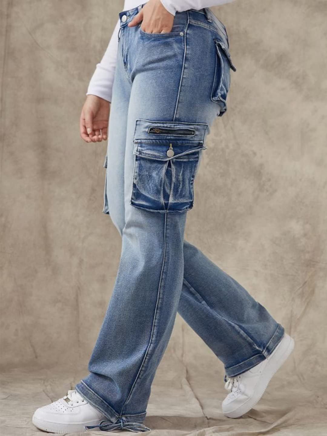Vintage Women Drawstring Flap Pocket Low Waist Size US 34 / EU 50 - 4 Thumbnail