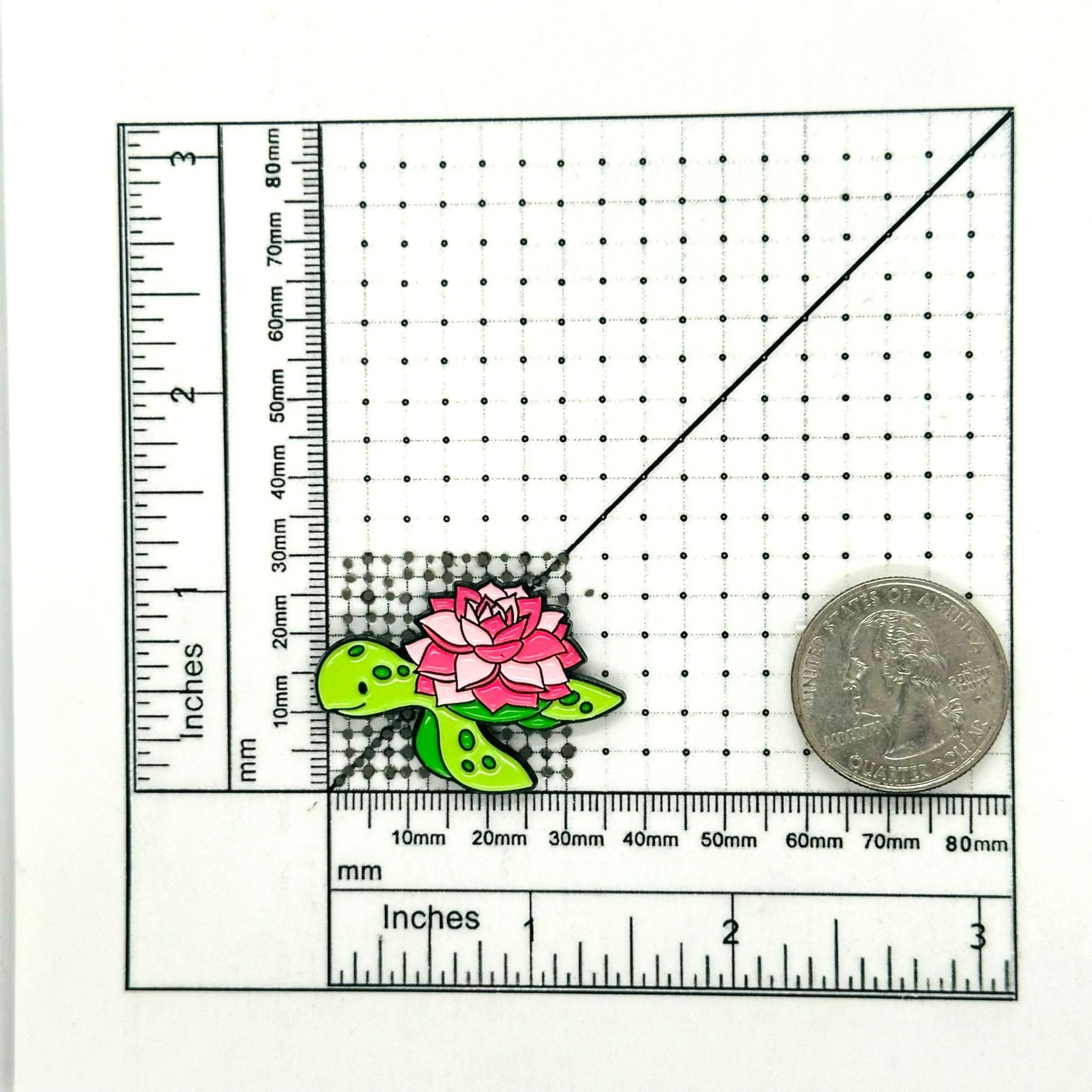 Other 🤩Cute Turtle enamel pin with lotus flower Design - Green Tu Size ONE SIZE - 6 Thumbnail