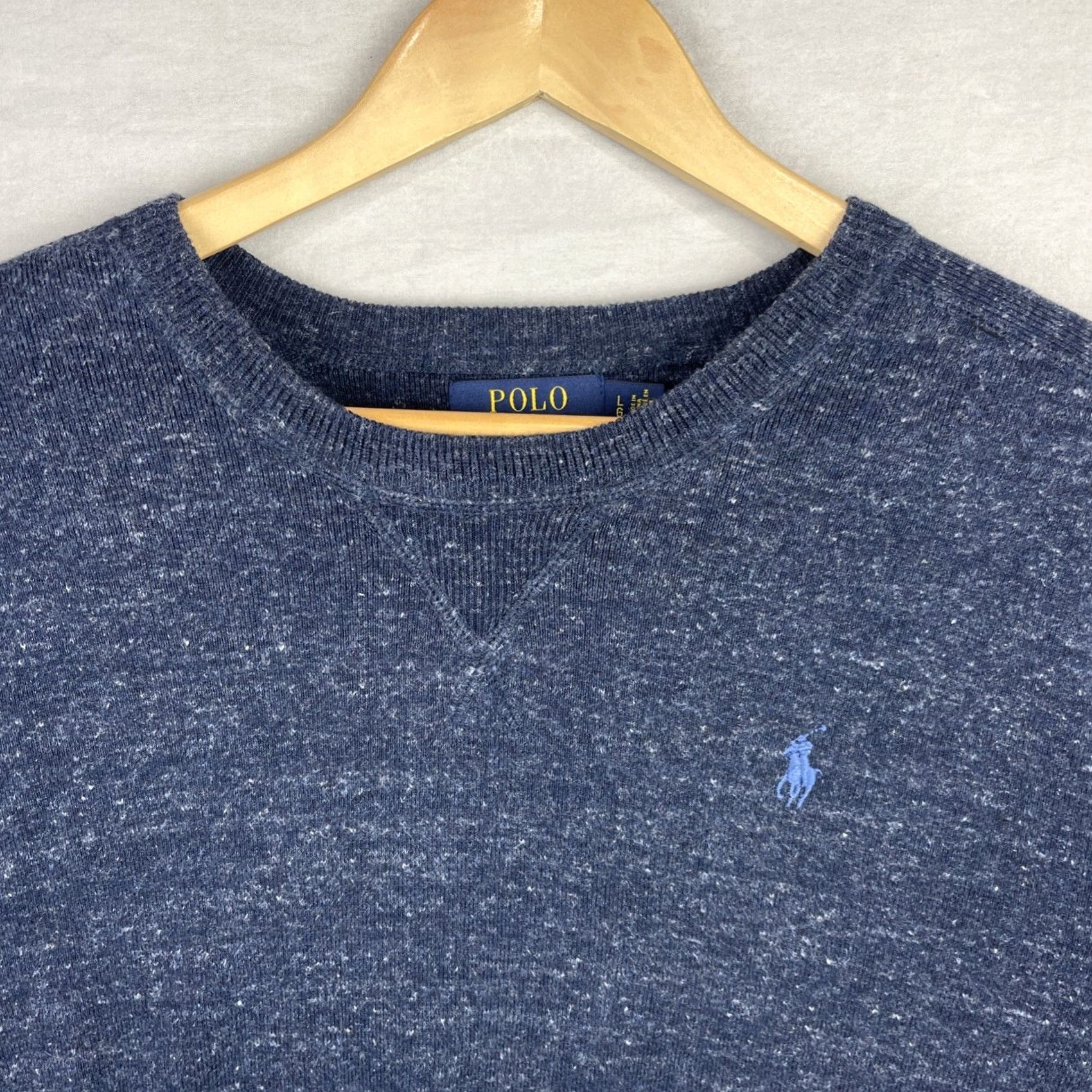 Polo Ralph Lauren Polo Ralph Lauren Sweater Mens Large Navy Blue Long Sleeve Pullover Preppy Knit Size US L / EU 52-54 / 3 - 6 Thumbnail