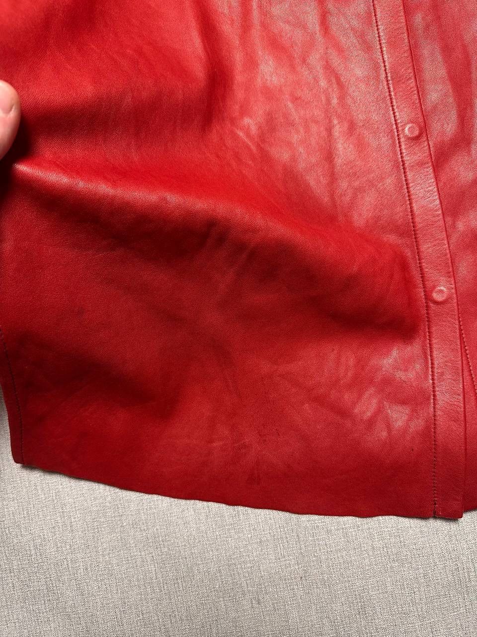 Brunello Cucinelli Brunello Cucinelli Red Leather & Cashmere Overshirt Vintage Size M / US 6-8 / IT 42-44 - 13 Thumbnail