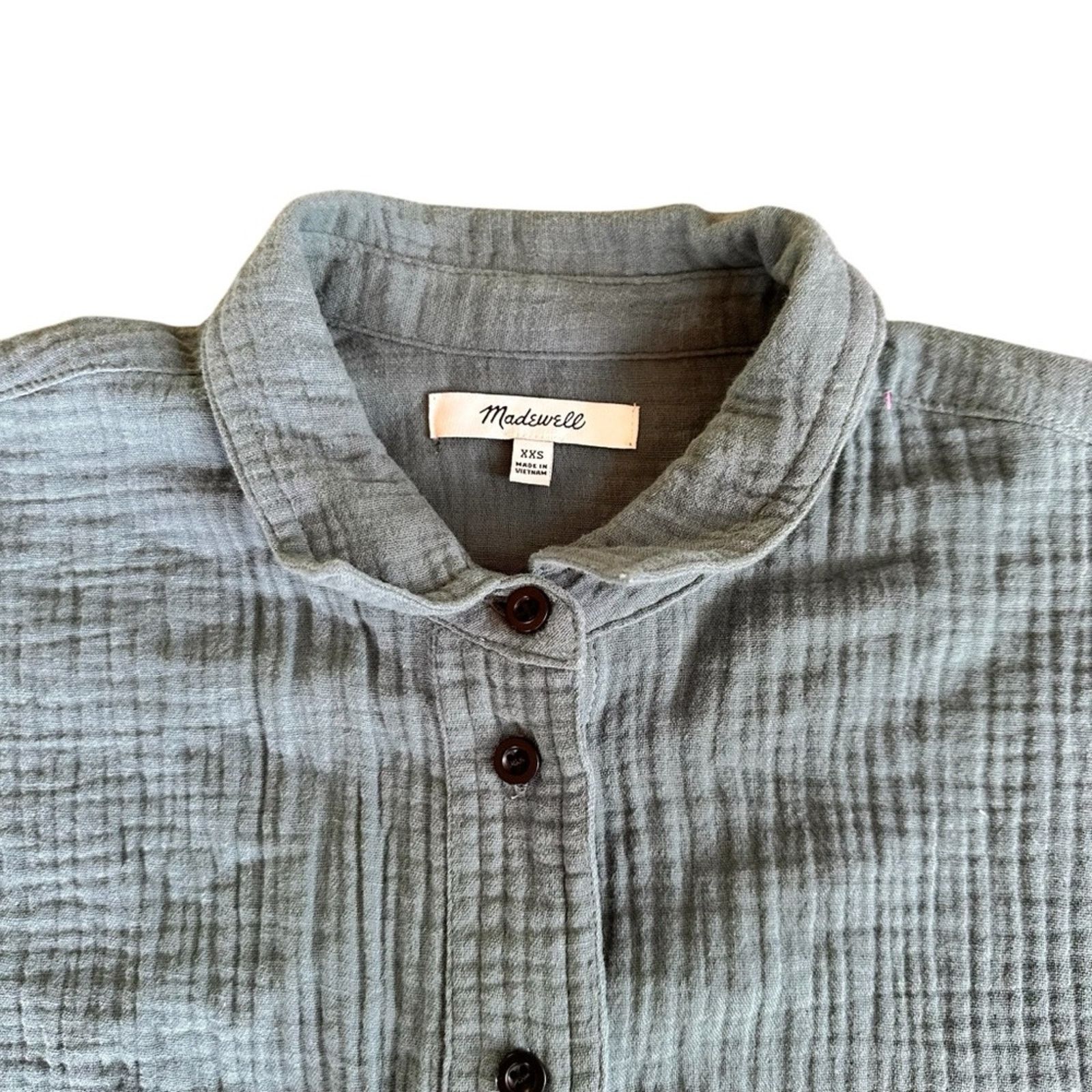 Madewell Madewell Slub Fit Button Down – Blue – Size XXS – EUC Size XXS / US 00 / IT 34 - 2 Thumbnail